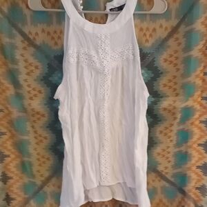 White Sleeveless Tank Top